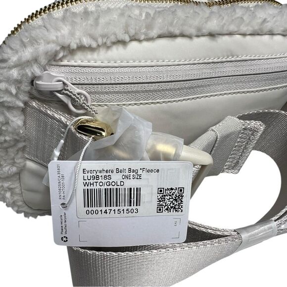 Lululemon Everywhere Belt Bag Fleece White and Gold NWT - Picture 9 of 14